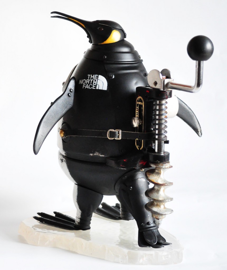 penguin metal sculpture