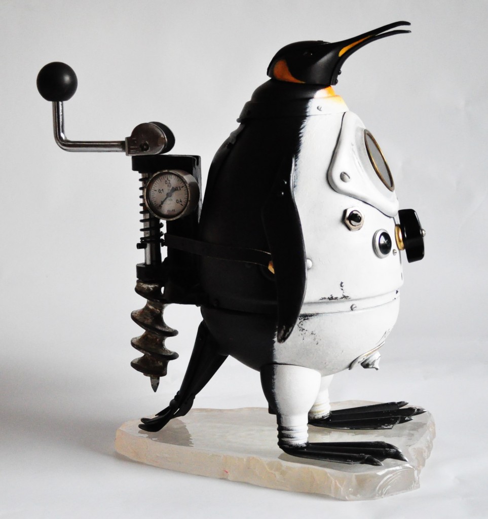 steampunk penguin sculpture