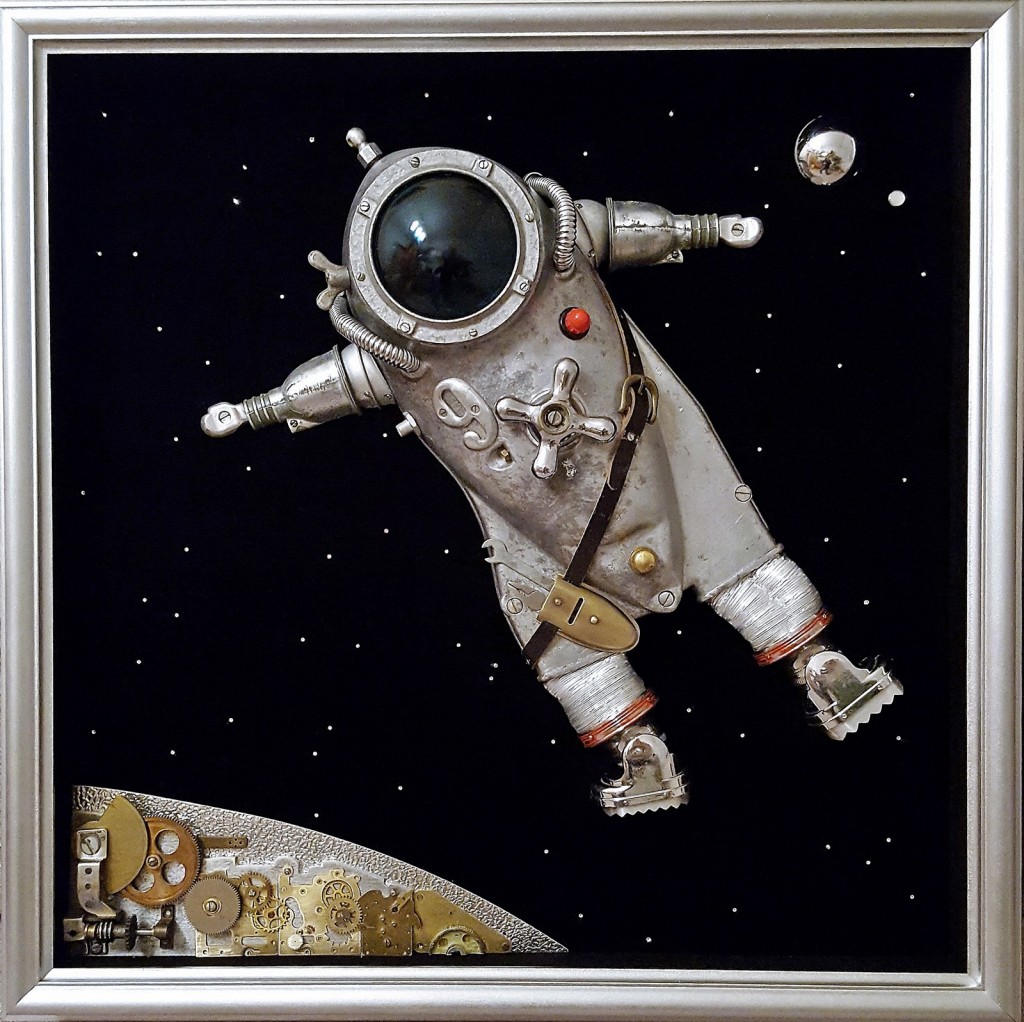 spaceman astronautas steampunk asambliazas artistartas