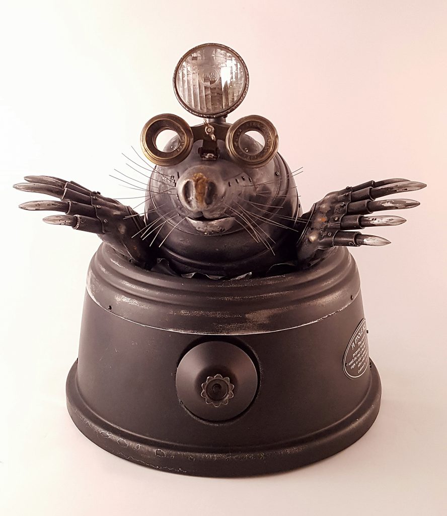 Mole steampunk metal sculpture