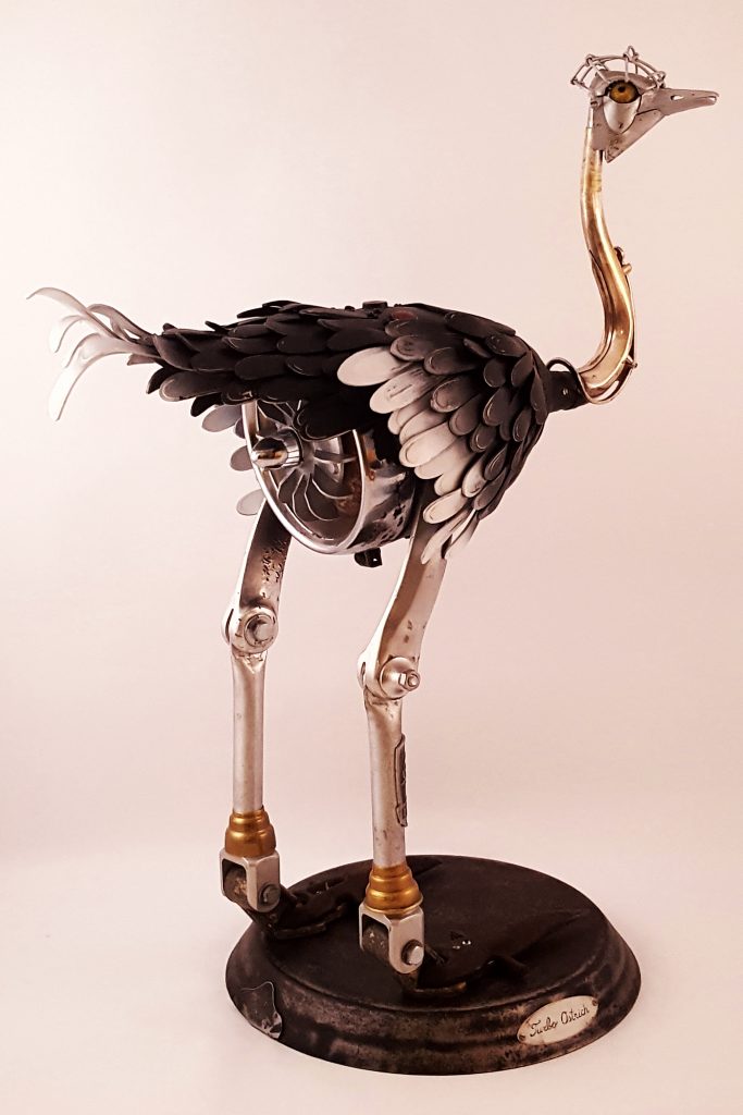ostrich from metal