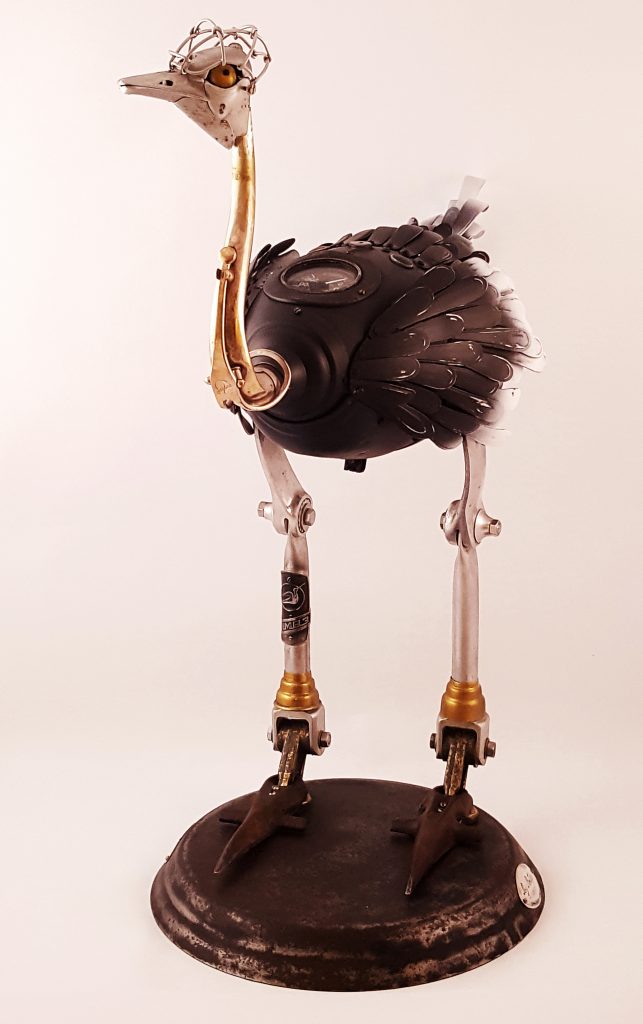 Ostrich metal sculpture