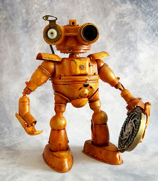 steampunk robot from metal
