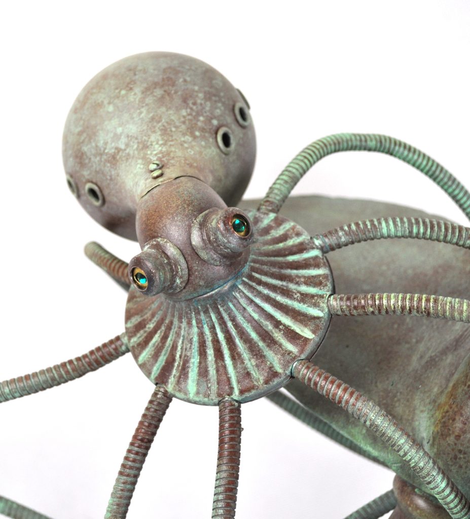 hand made metal sculpture octopus 