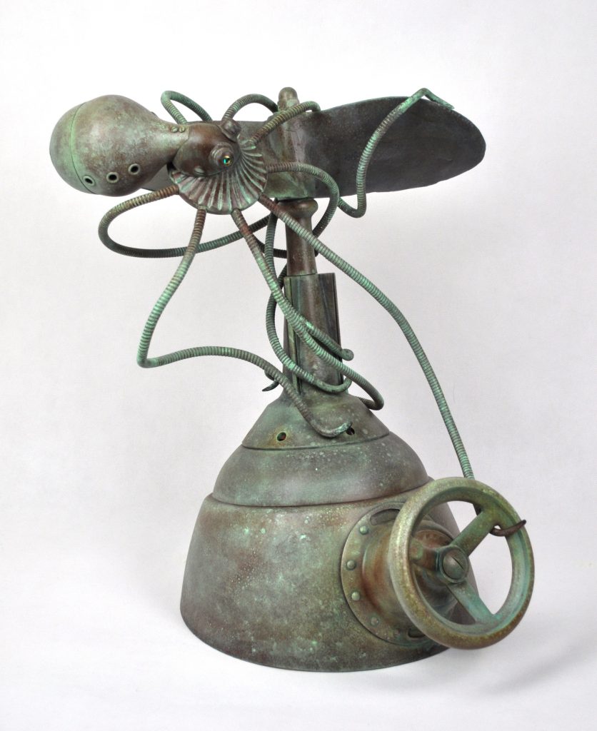 steampunk octopus sculpture by Artūras